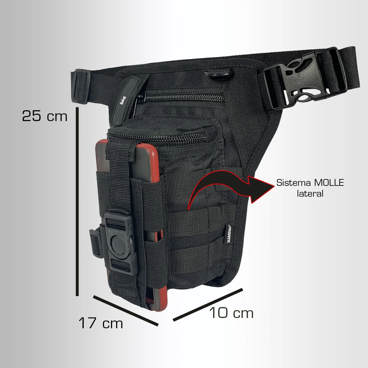 Foto 3 | Piernera Belug Tactica Para Celular Multiusos Negro