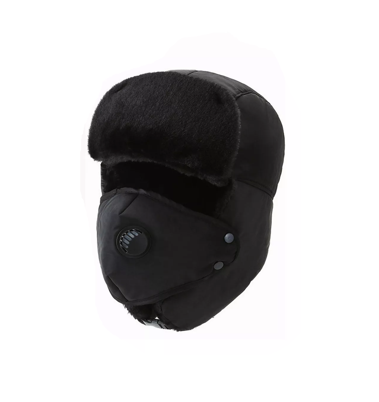 Gorro para Esquí Negro Protector de Orejas y Rostro Negro