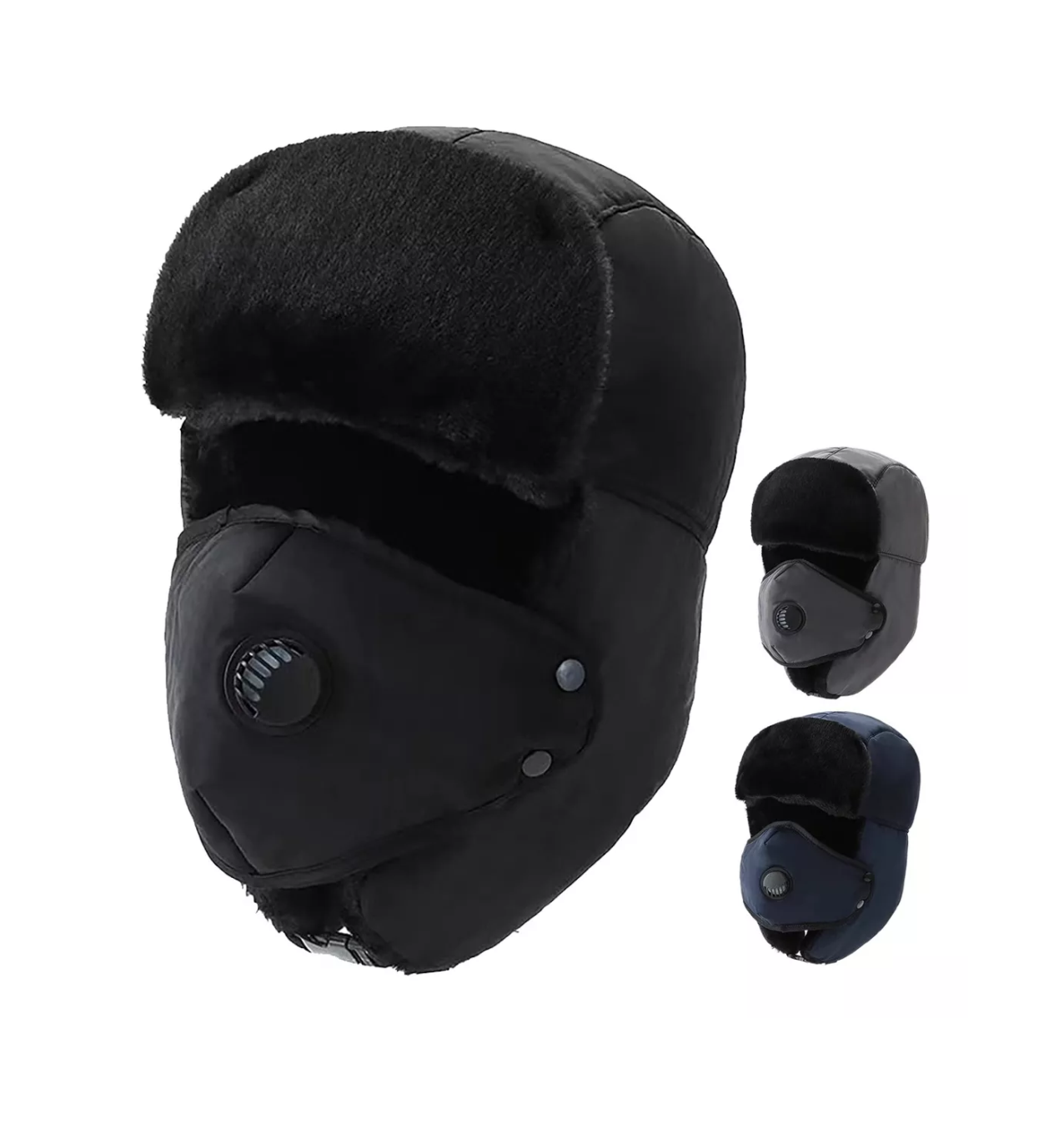 Foto 4 pulgar | Gorro para Esquí Negro Protector de Orejas y Rostro Negro