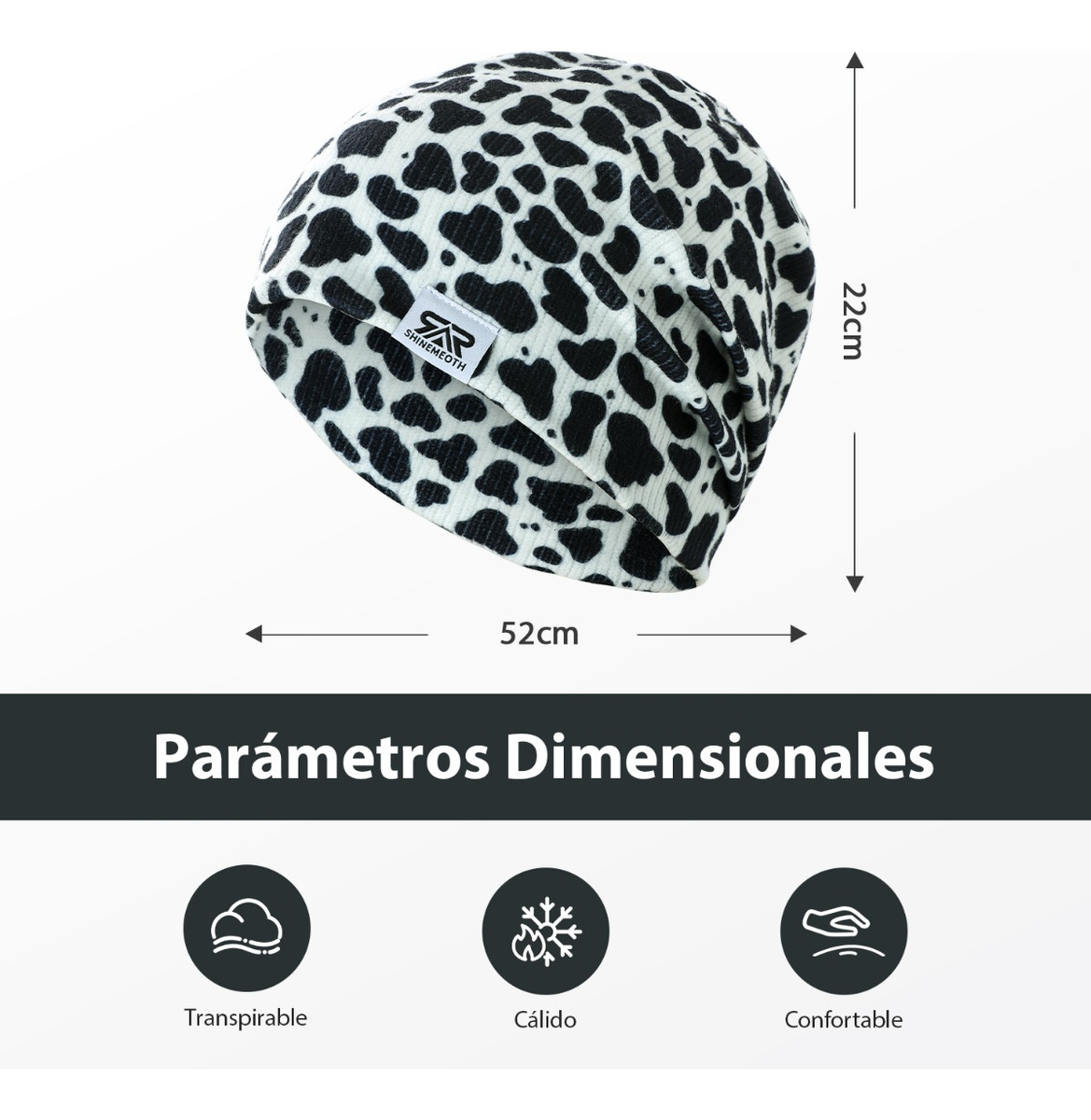 Foto 4 pulgar | Gorro Tejido Hipster Unisex para Invierno Blanco y Negro