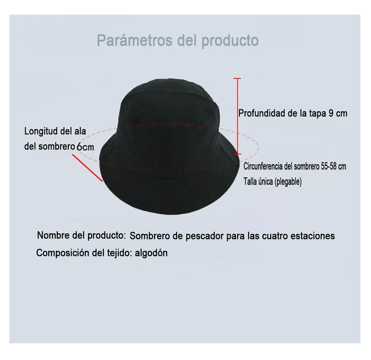 Foto 3 pulgar | Sombrero De Pescador De Algodón De Doble Cara Para Exteriores Negro + Amarillo