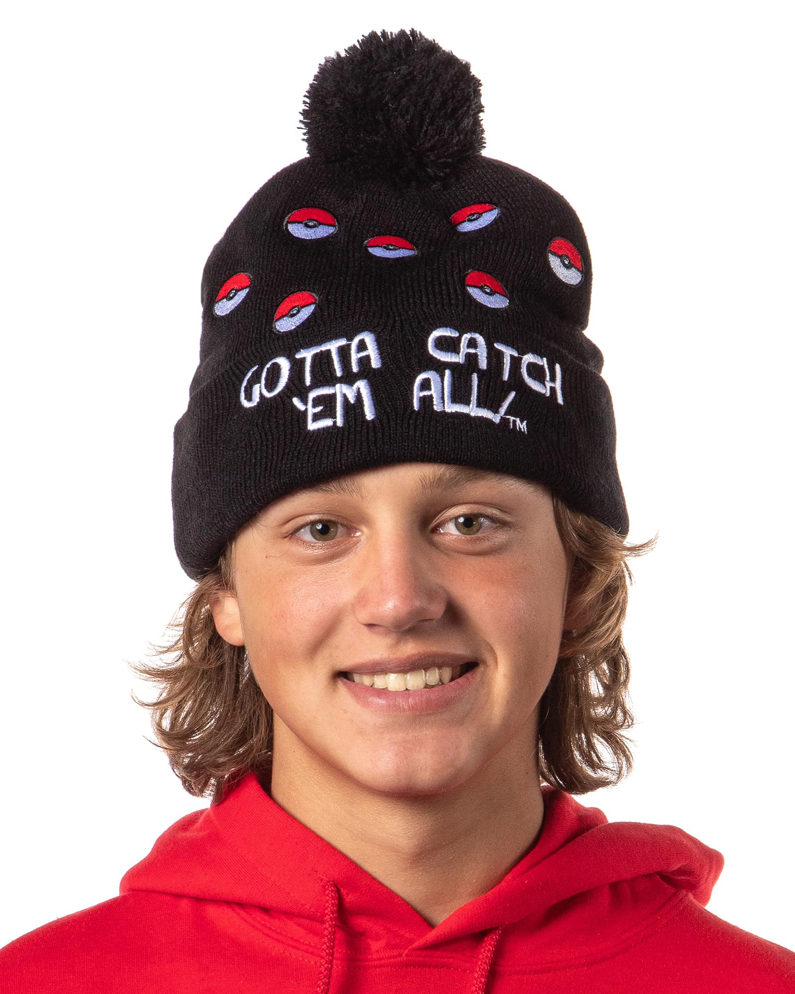 Foto 4 pulgar | Gorro Bioworld Pokemon Pokeball Con Forma De Pompón Unisex Para Invierno - Venta Internacional.