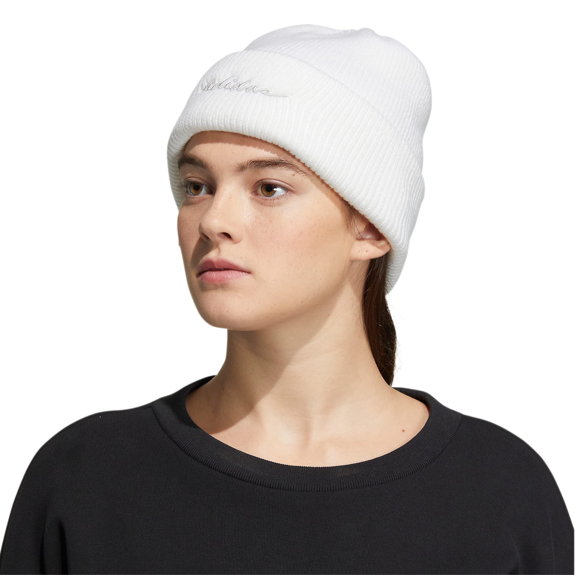 Foto 6 pulgar | Gorro Adidas Script Para Mujer, Invierno, Blanco/gris Transparente - Venta Internacional.