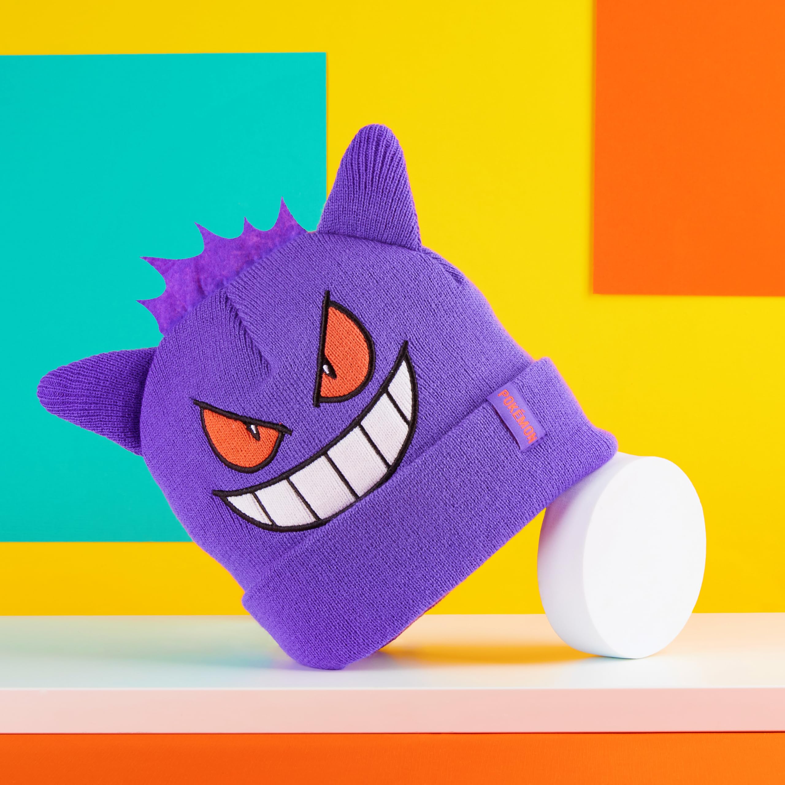 Foto 4 pulgar | Gorro Para Niños Con Diseño De Pokémon, Cómodo, Tejido En Forma De Gengar, Color Morado Para Invierno - Venta In