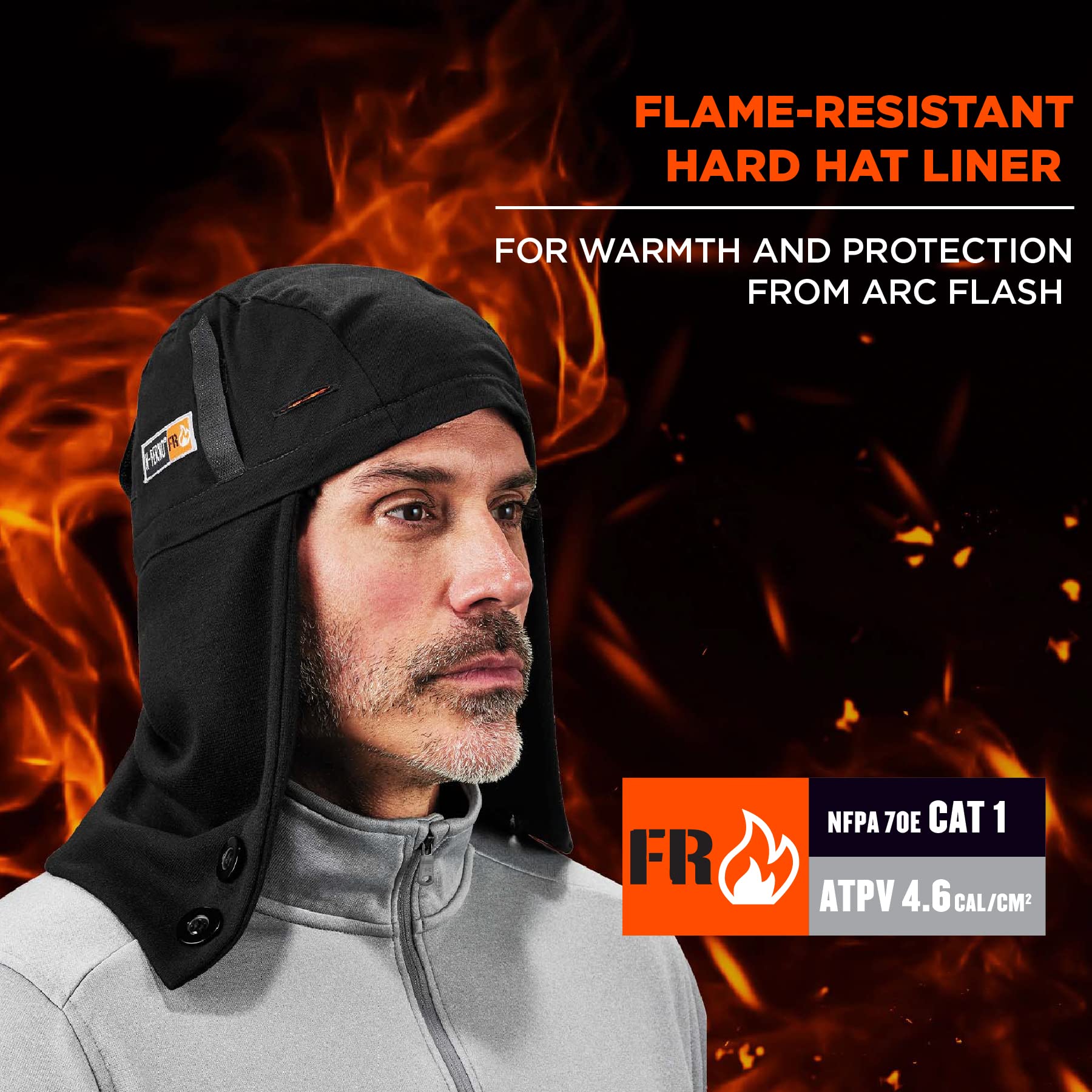 Foto 2 | Gorro Duro Ergodyne N-ferno 6885 De Winter Liner, Con Clasificación Fr, Negro - Venta Internacional.