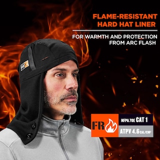 Foto 2 | Gorro Duro Ergodyne N-ferno 6885 De Winter Liner, Con Clasificación Fr, Negro - Venta Internacional.