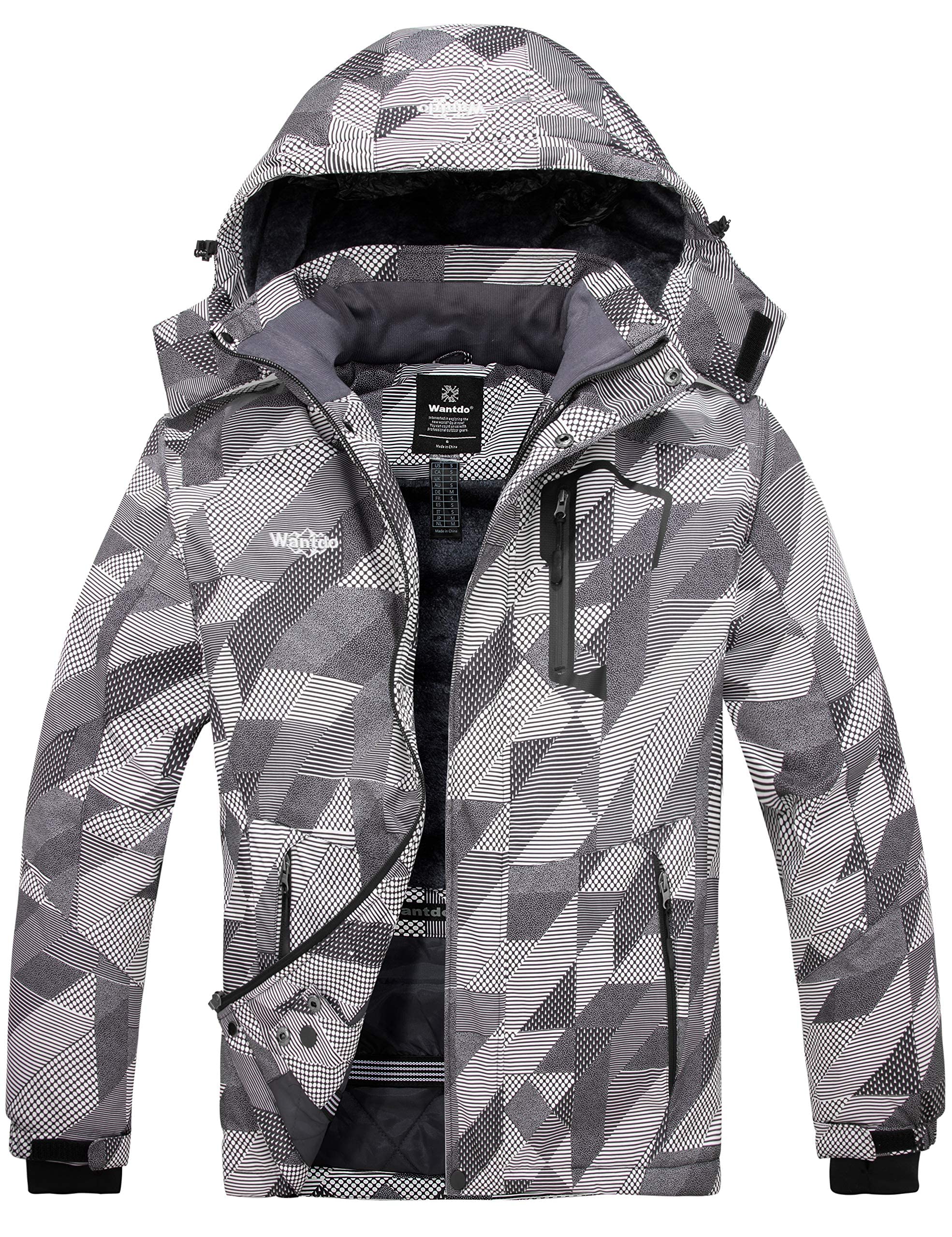 Foto 2 pulgar | Chaqueta De Esquí Wantdo, Parka Grande Y Alta De Forro Polar Con Capucha Para Hombre, 3xl - Venta Internacional.