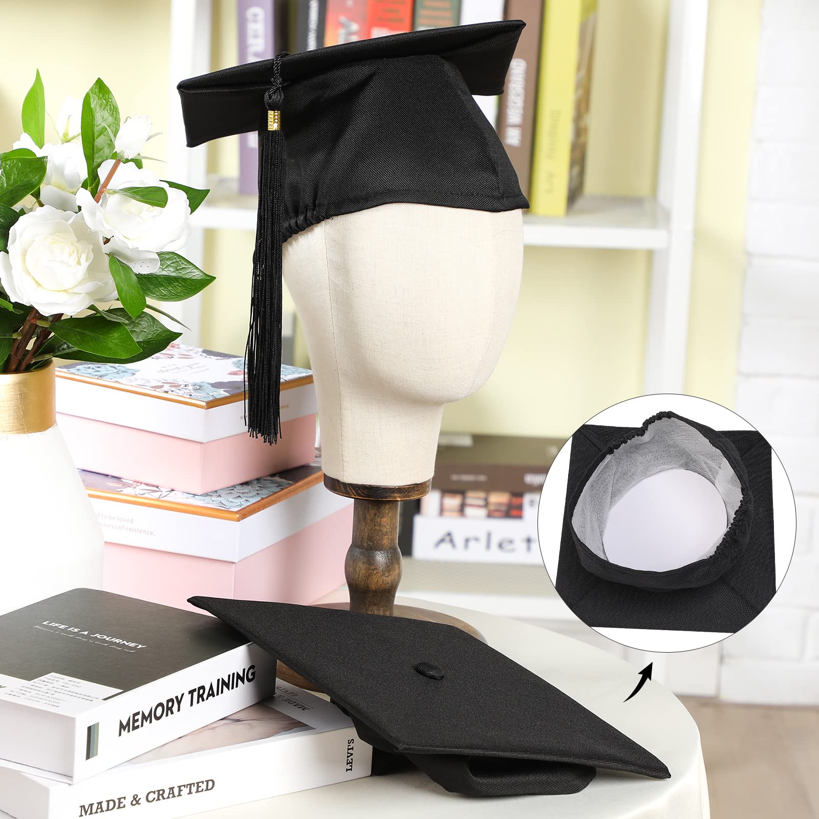 Foto 7 | Gorra De Graduación Geyoga Negra Mate Unisex Con Borla Extraíble - Venta Internacional.