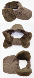 Foto 6 | Gorro Con Visera Avilego De Punto Elástico Para Mujer Con Orejeras, Color Blanco - Venta Internacional.