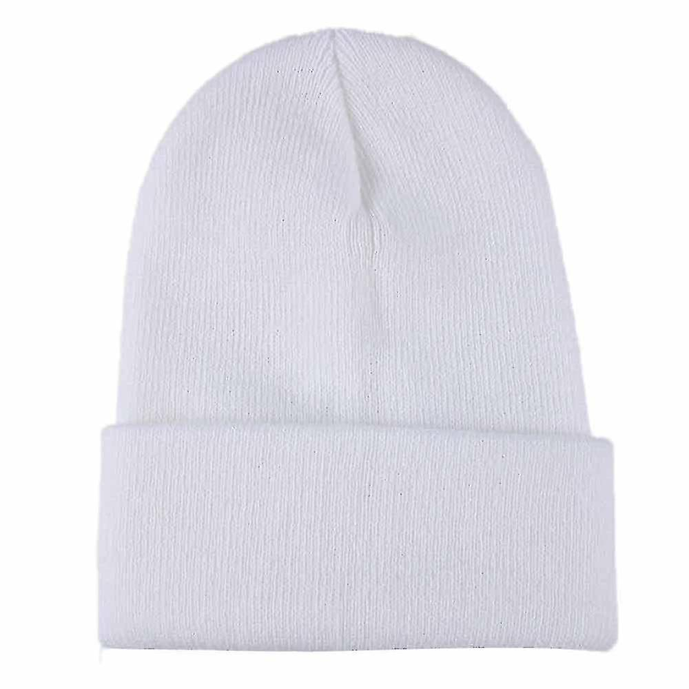 Foto 2 pulgar | Gorro De Punto Holgado Para Mujer  Estilo Hip Hop  Blanco - Venta Internacional.