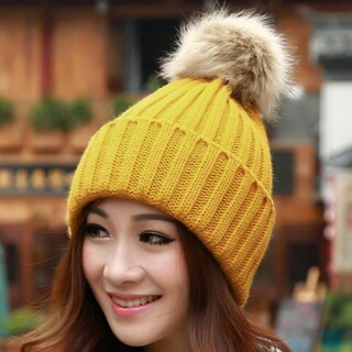 Foto 2 | Gorro Huoguo Para Mujer Tejido Cálido Para Invierno Con Forma De Conejito - Venta Internacional.
