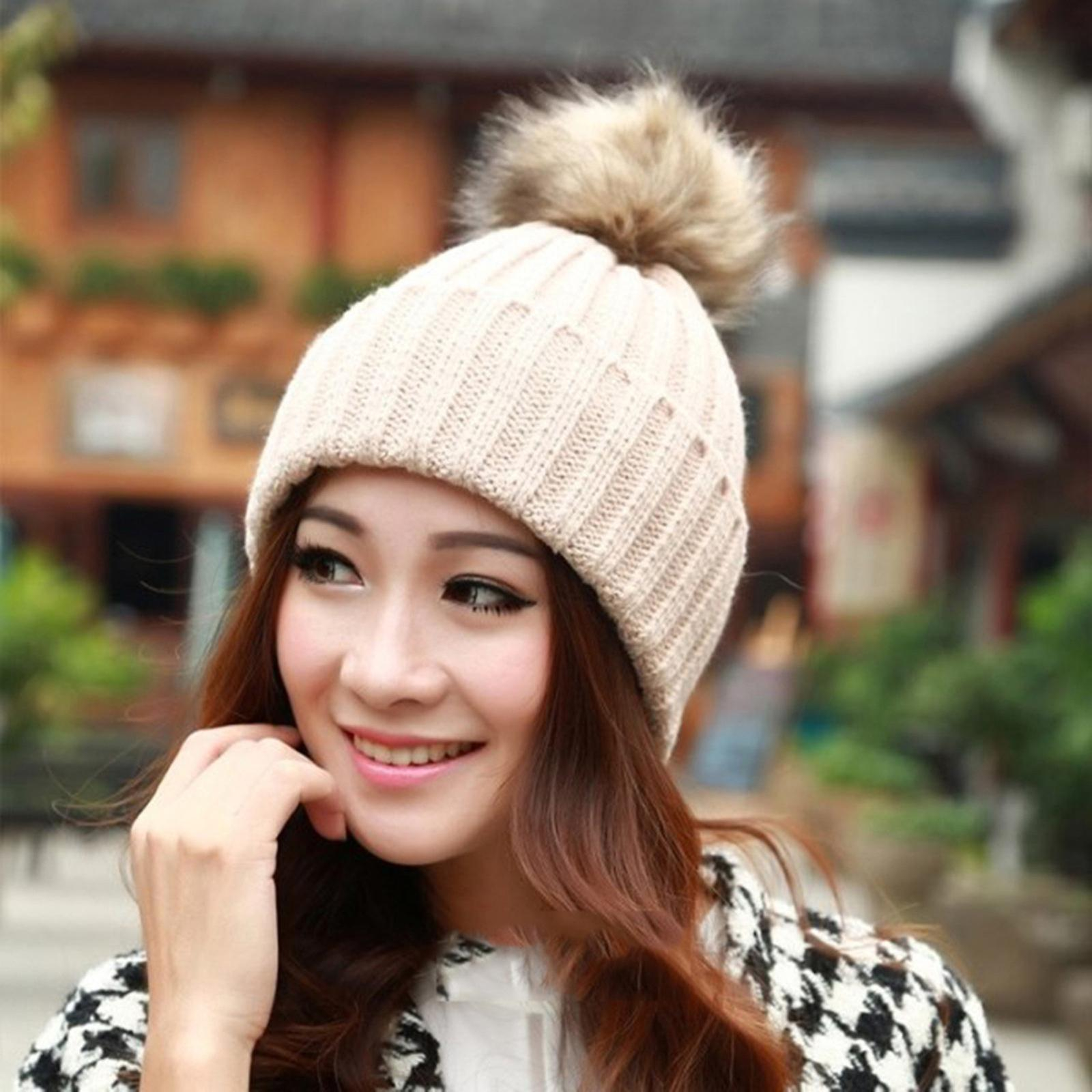 Foto 2 | Gorro Huoguo Para Mujer  Tejido Cálido Para Invierno  Con Forma De Conejito - Venta Internacional.