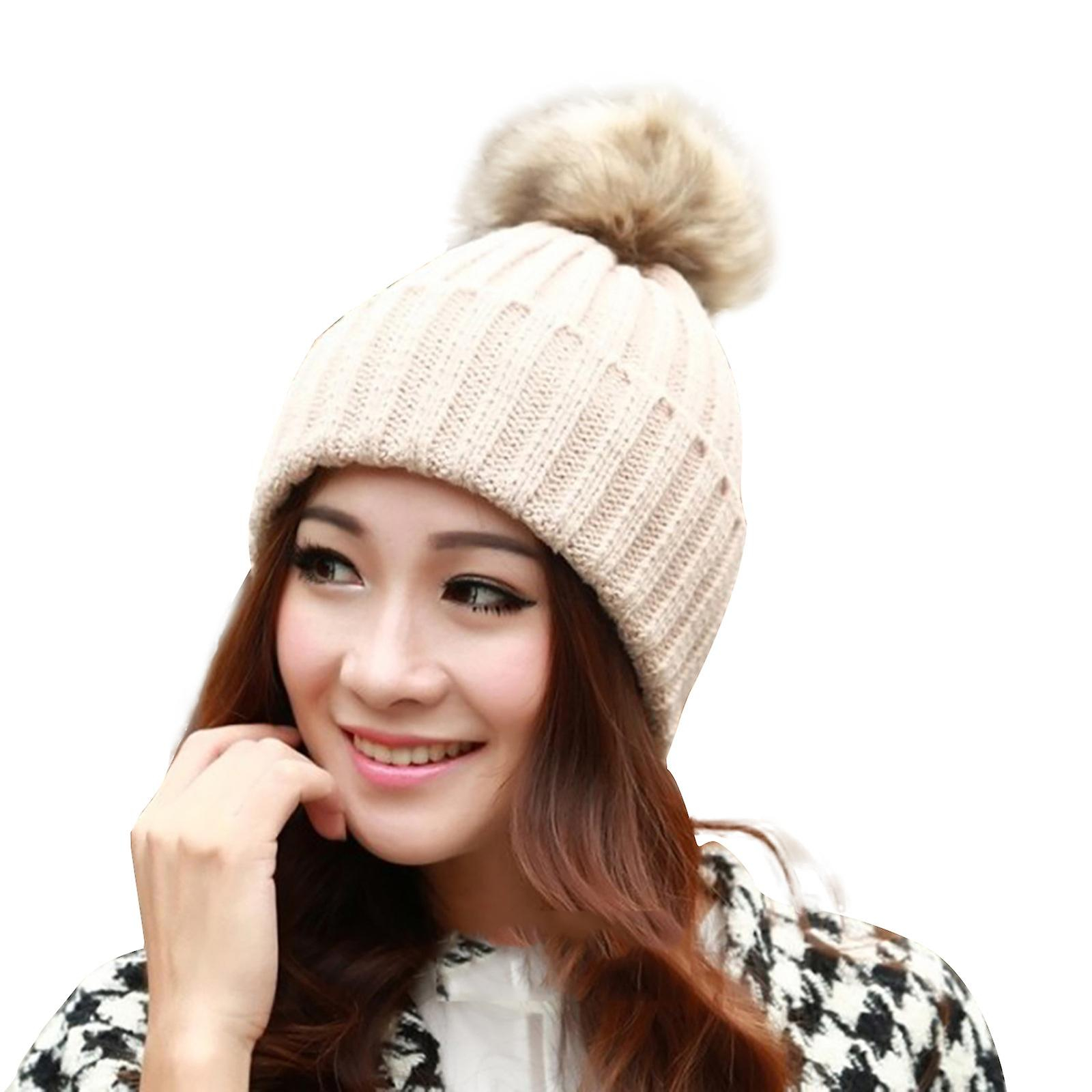 Foto 4 | Gorro Huoguo Para Mujer  Tejido Cálido Para Invierno  Con Forma De Conejito - Venta Internacional.