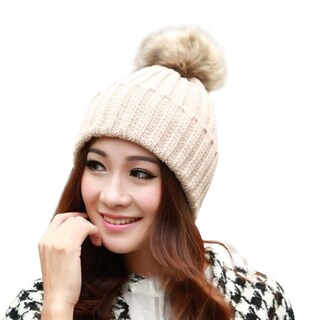 Foto 4 | Gorro Huoguo Para Mujer Tejido Cálido Para Invierno Con Forma De Conejito - Venta Internacional.