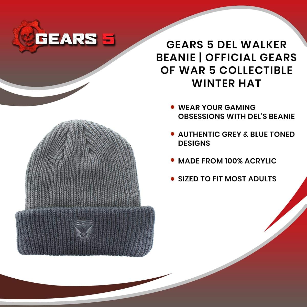 Foto 8 pulgar | Gorro De Invierno Toynk Gears 5 Del Walker Beanie Gris Y Azul - Venta Internacional.