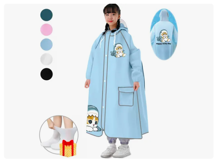 Xtellar - Gabardina Impermeable Y Portátil Rompevientos Para Niñas: Estilo Y Comodidad En Días Lluviosos