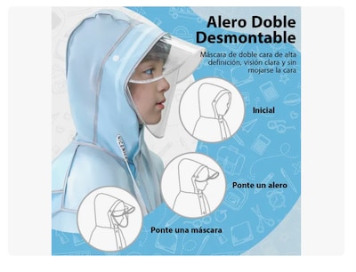 Foto 4 | Xtellar - Gabardina Impermeable Y Portátil Rompevientos Para Niñas: Estilo Y Comodidad En Días Lluviosos