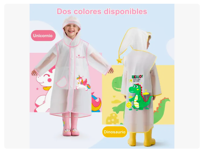 Foto 4 pulgar | Lmpermeable Xtellar De Cuerpo Completo Para Niños Poncho Lmpermeable