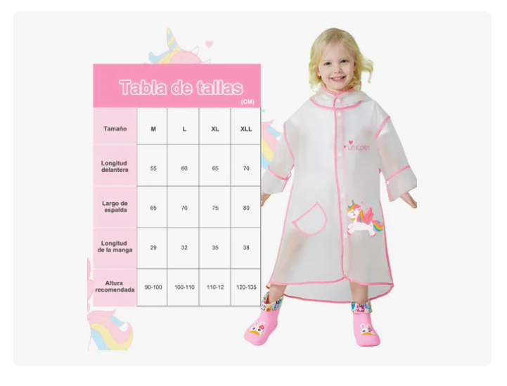 Foto 4 | Lmpermeable Xtellar De Cuerpo Completo Para Niños Poncho Lmpermeable