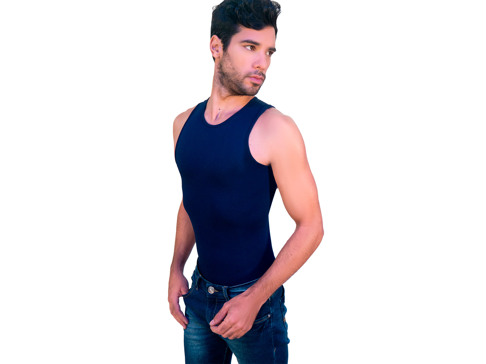 Foto 2 pulgar | Camiseta Faja De Hombre Cuello Redondo Sin Mangas Azul I Love Shape M4004 T Xxg