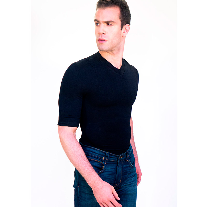 Foto 2 | Camiseta Faja I Love Shape M4005 Negra Cuello en V para Hombre