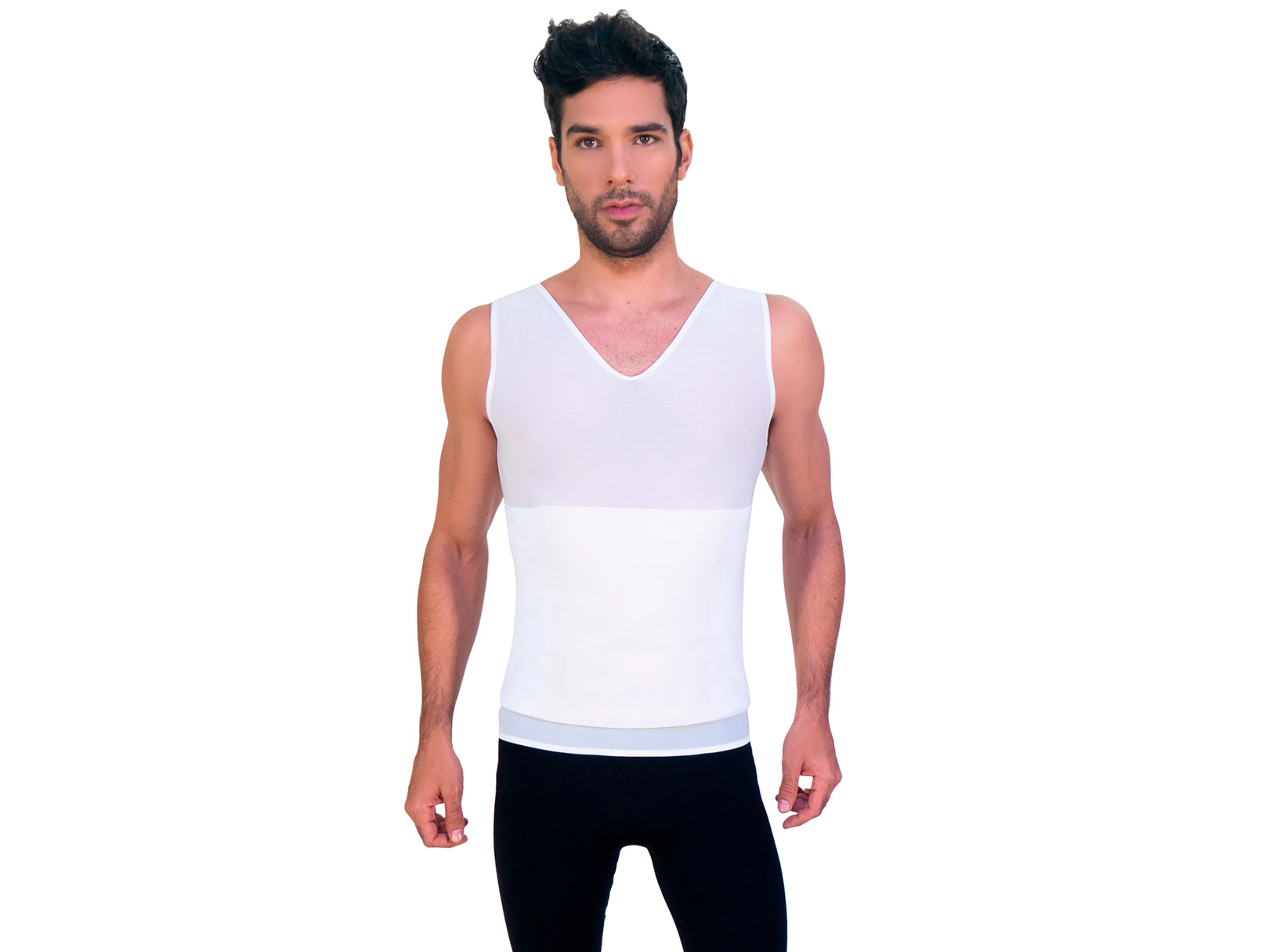 Foto 2 pulgar | Camiseta Faja Para Hombre Ligra-latex Blanca I Love Shape M4002 T G