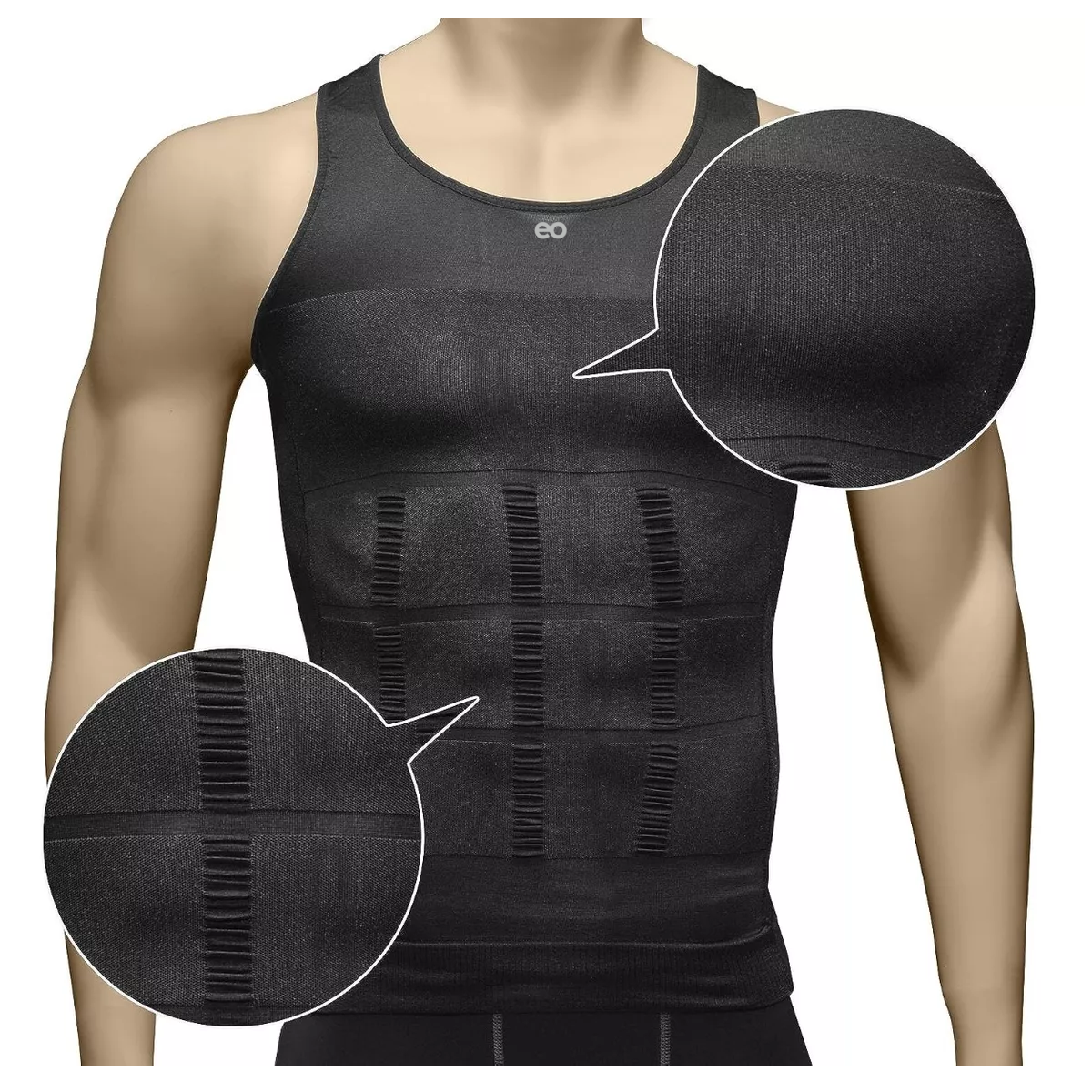 Foto 3 pulgar | Kit Playera Faja Reductora Moldeadora para Hombre Talla G Eo Safe Imports ESI-15183-1 Negra 3 Piezas