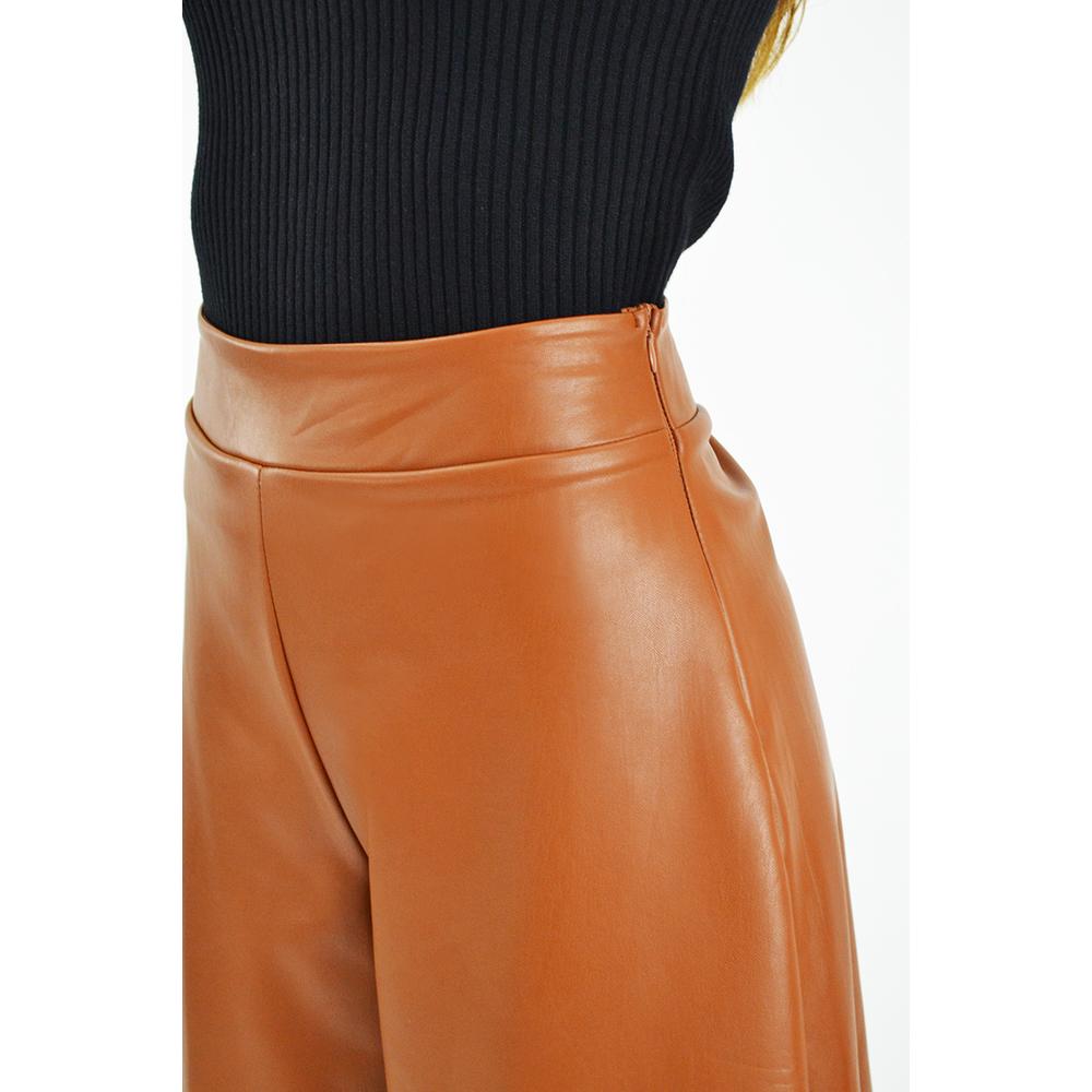 Foto 5 pulgar | Pantalón de Vinipiel Roman Fashion color Marrón para Mujer