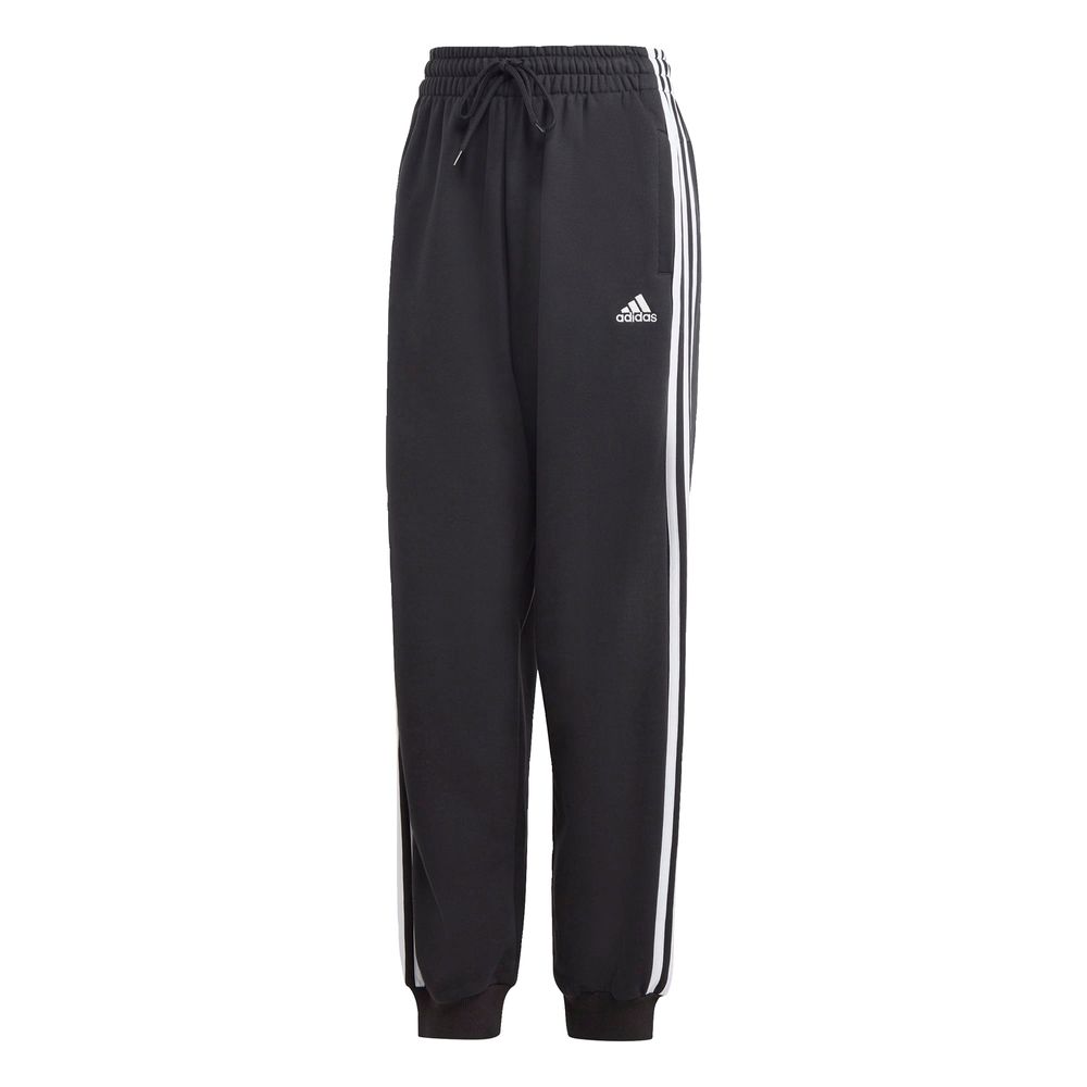 Foto 2 pulgar | Pants Essentials 3 Franjas Tela French Terry Ajuste Holgado Adidas Negro para Mujer
