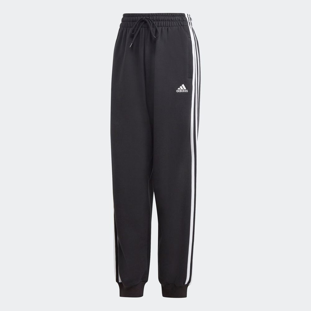 Foto 3 pulgar | Pants Essentials 3 Franjas Tela French Terry Ajuste Holgado Adidas Negro para Mujer