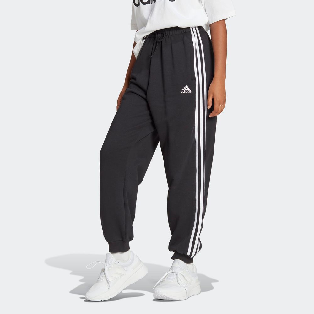 Foto 4 pulgar | Pants Essentials 3 Franjas Tela French Terry Ajuste Holgado Adidas Negro para Mujer