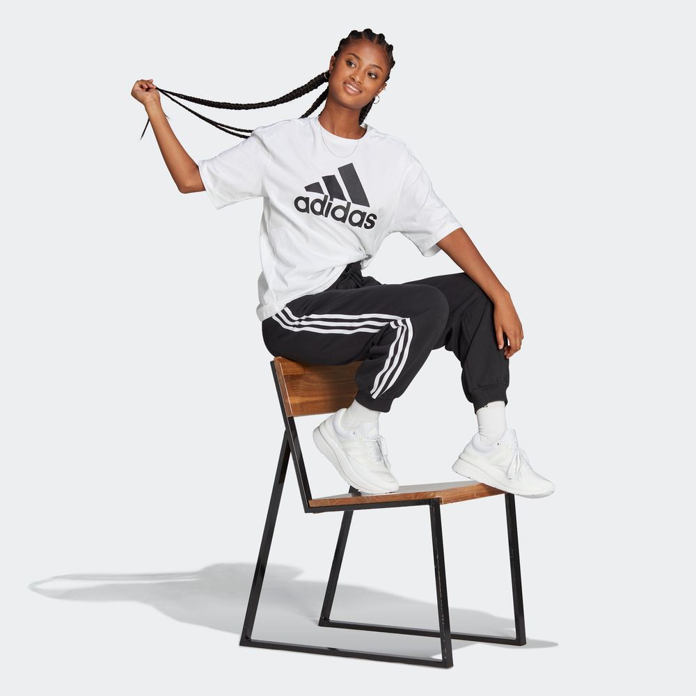 Foto 6 pulgar | Pants Essentials 3 Franjas Tela French Terry Ajuste Holgado Adidas Negro para Mujer