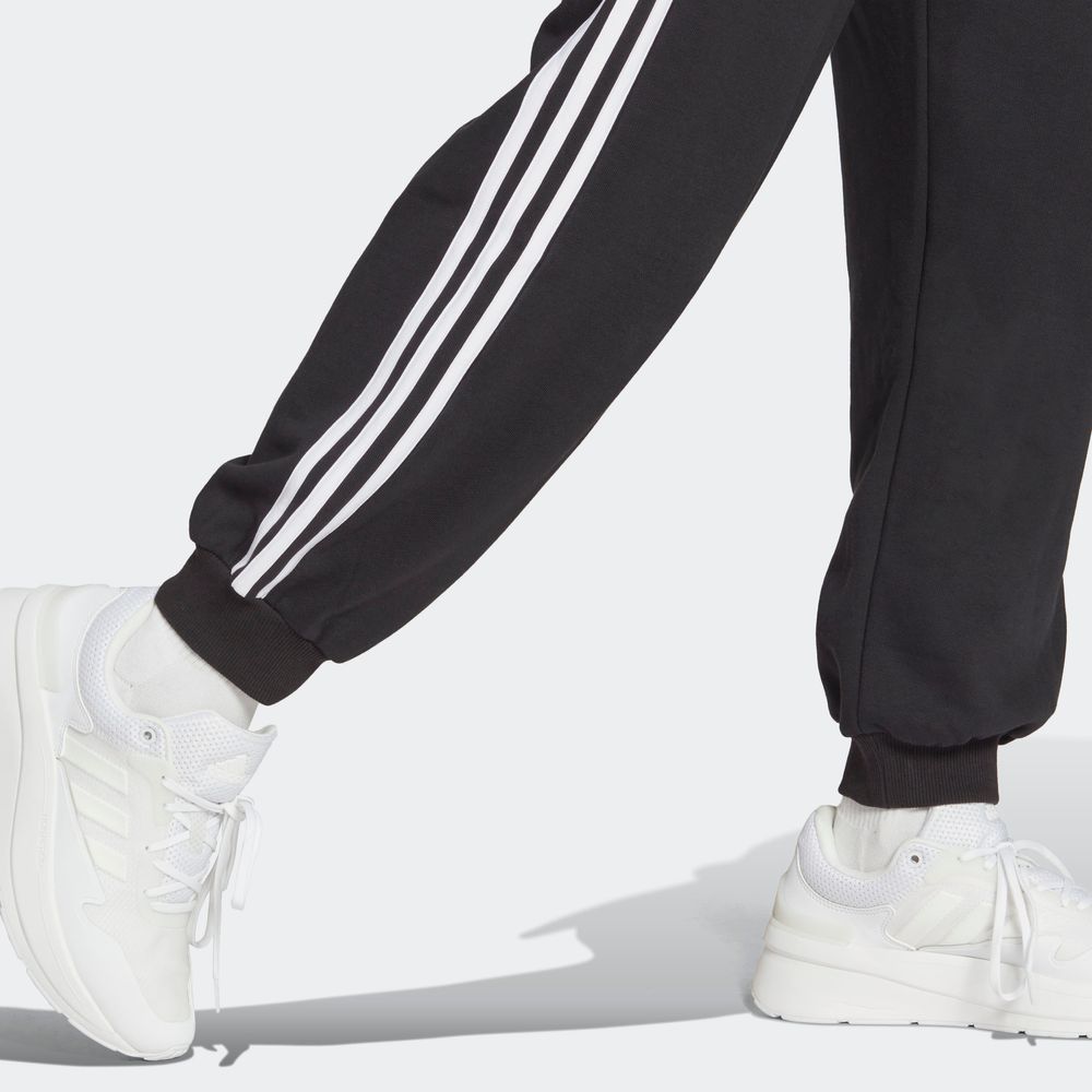 Foto 8 pulgar | Pants Essentials 3 Franjas Tela French Terry Ajuste Holgado Adidas Negro para Mujer