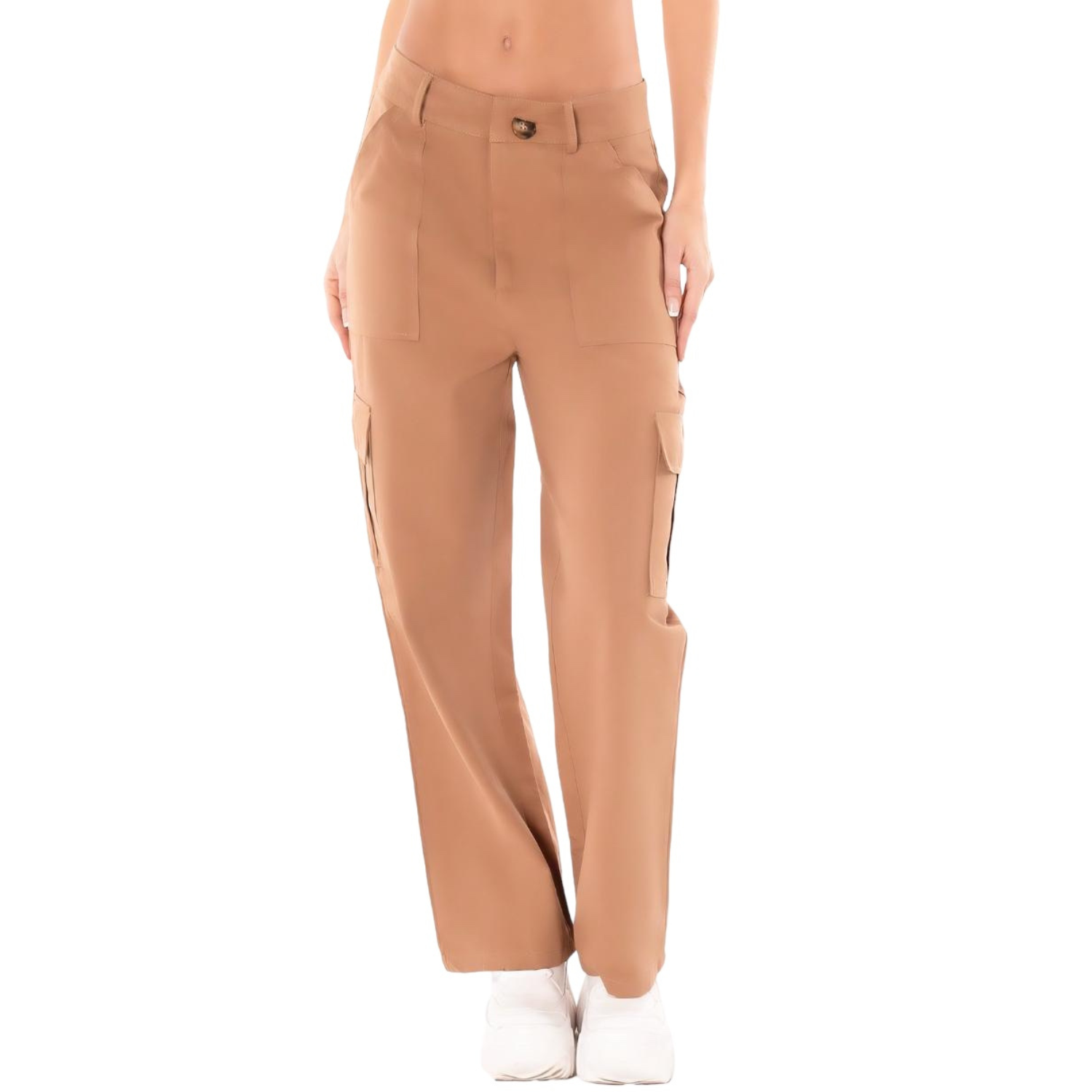 Foto 2 pulgar | Pantalón Cargo Pant-1001 Beige para Mujer