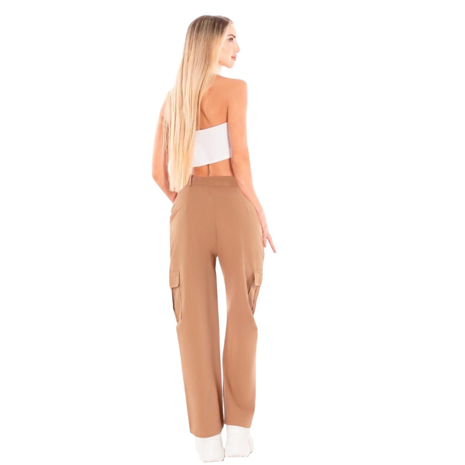 Foto 3 | Pantalón Cargo Pant-1001 Beige para Mujer