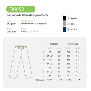 Foto 3 | Pantalón de Gabardina Yazbek Negro para Dama