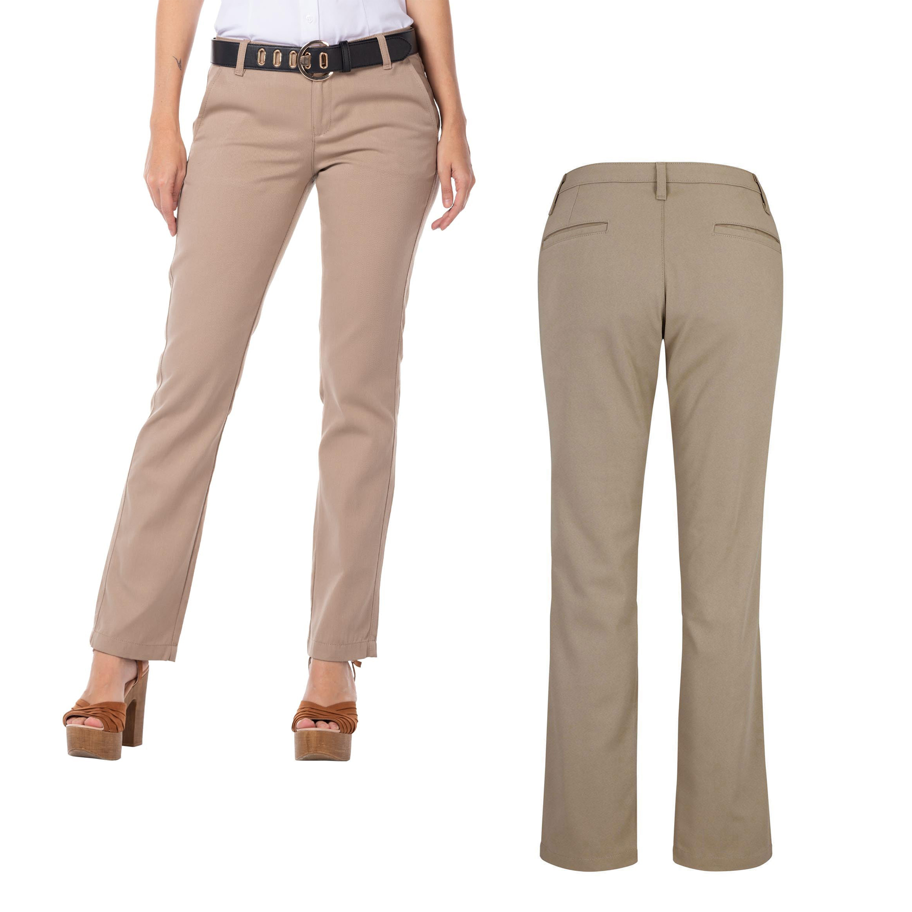 Foto 2 | Pantalón de Gabardina Yazbek color Kaki para Dama