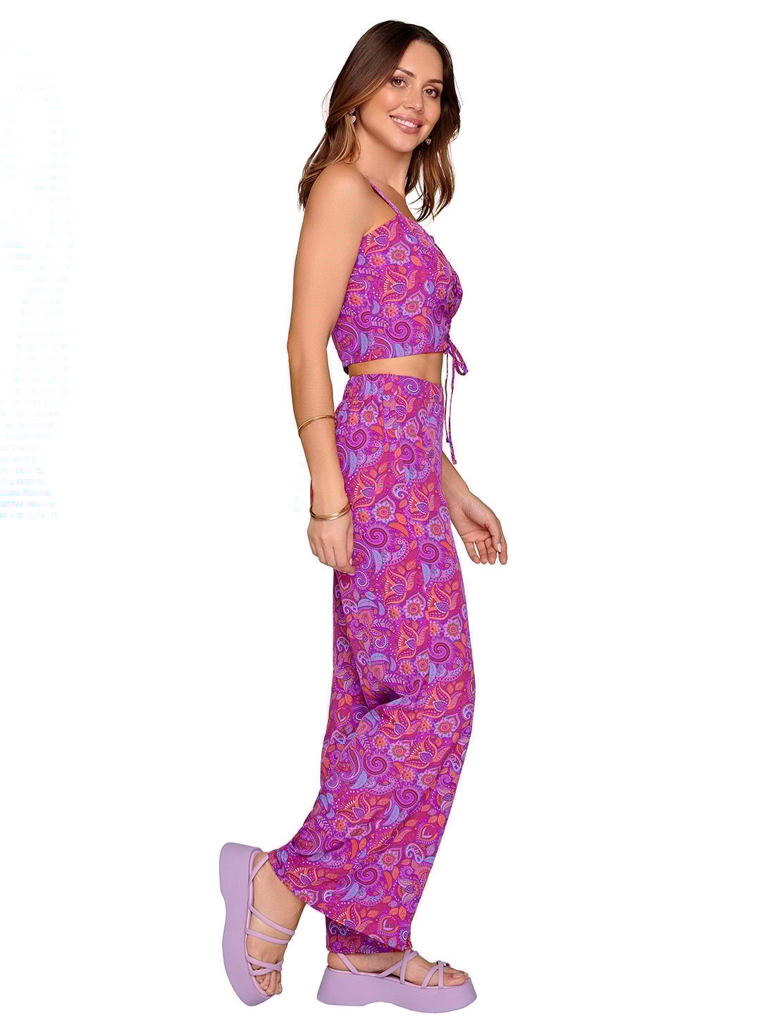 Foto 3 pulgar | Conjunto de Top y Pantalón Ilusión Rosa para Mujer