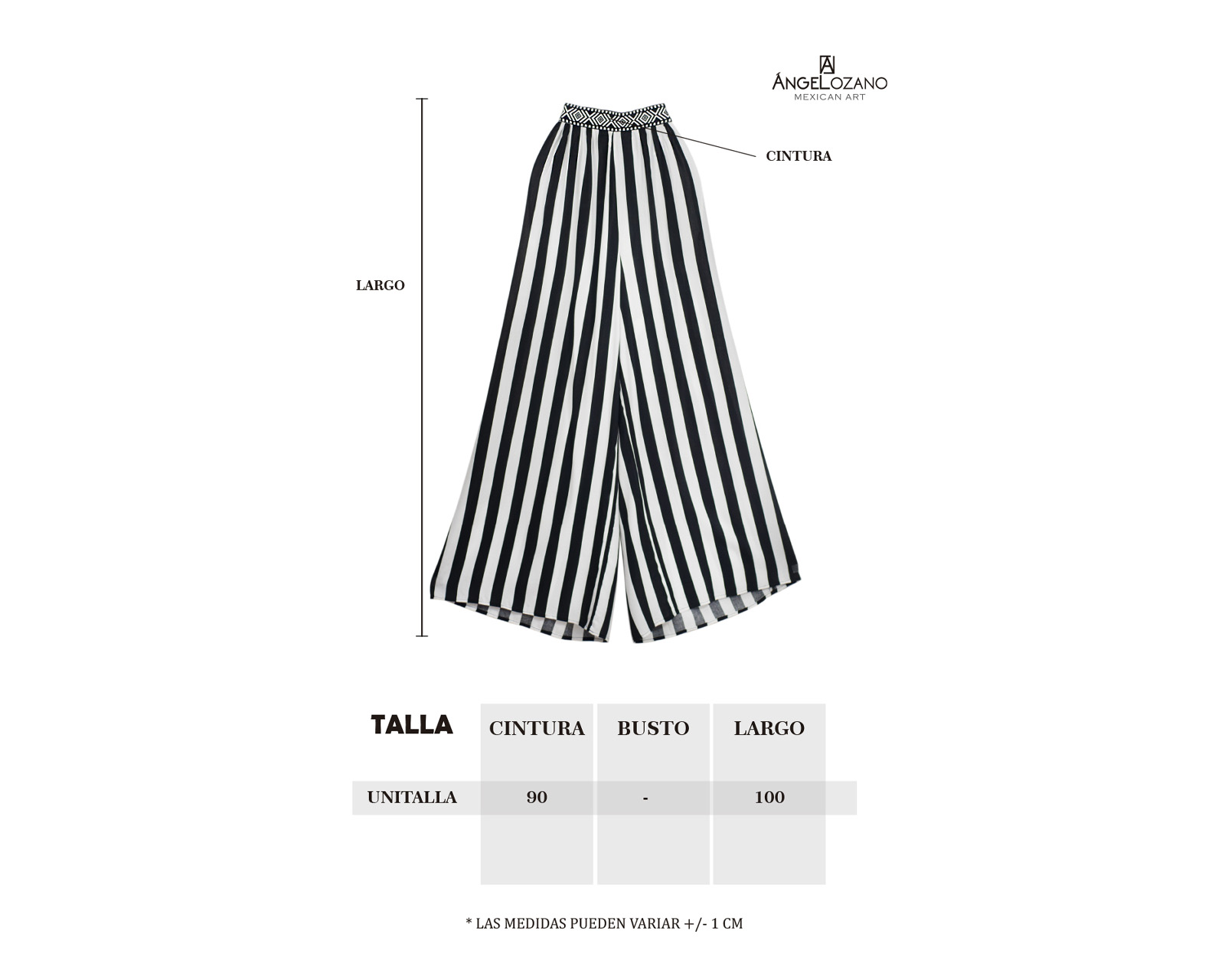 Foto 2 | Pantalón De Dama A Ángelozano Pantalón A Rayas Con Aplicación De Tira Étnica, Al-w59