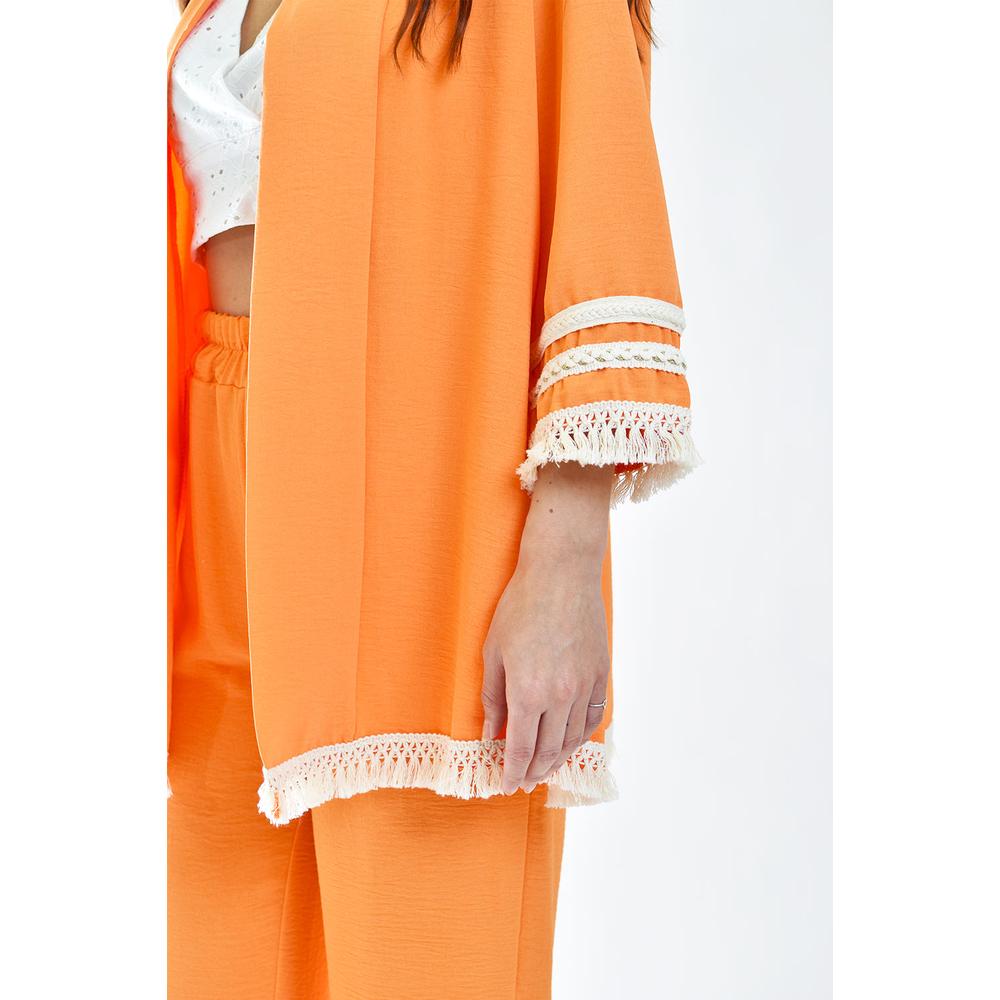 Foto 5 pulgar | Conjunto de 2 Piezas Ribete Flecos Roman Fashion /Juvenil 0695-0696 Naranja