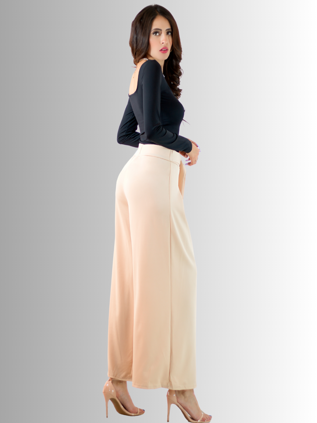 Foto 5 pulgar | Pantalones Wide Legs Panta-1004 color Beige para Mujer