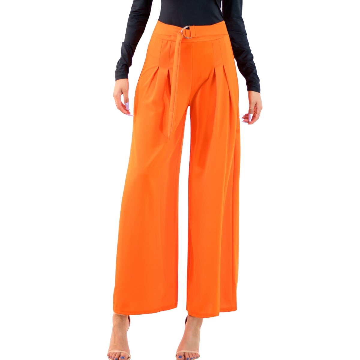 Pantalón Wide Legs Panta-1004 Anaranjado para Mujer $289