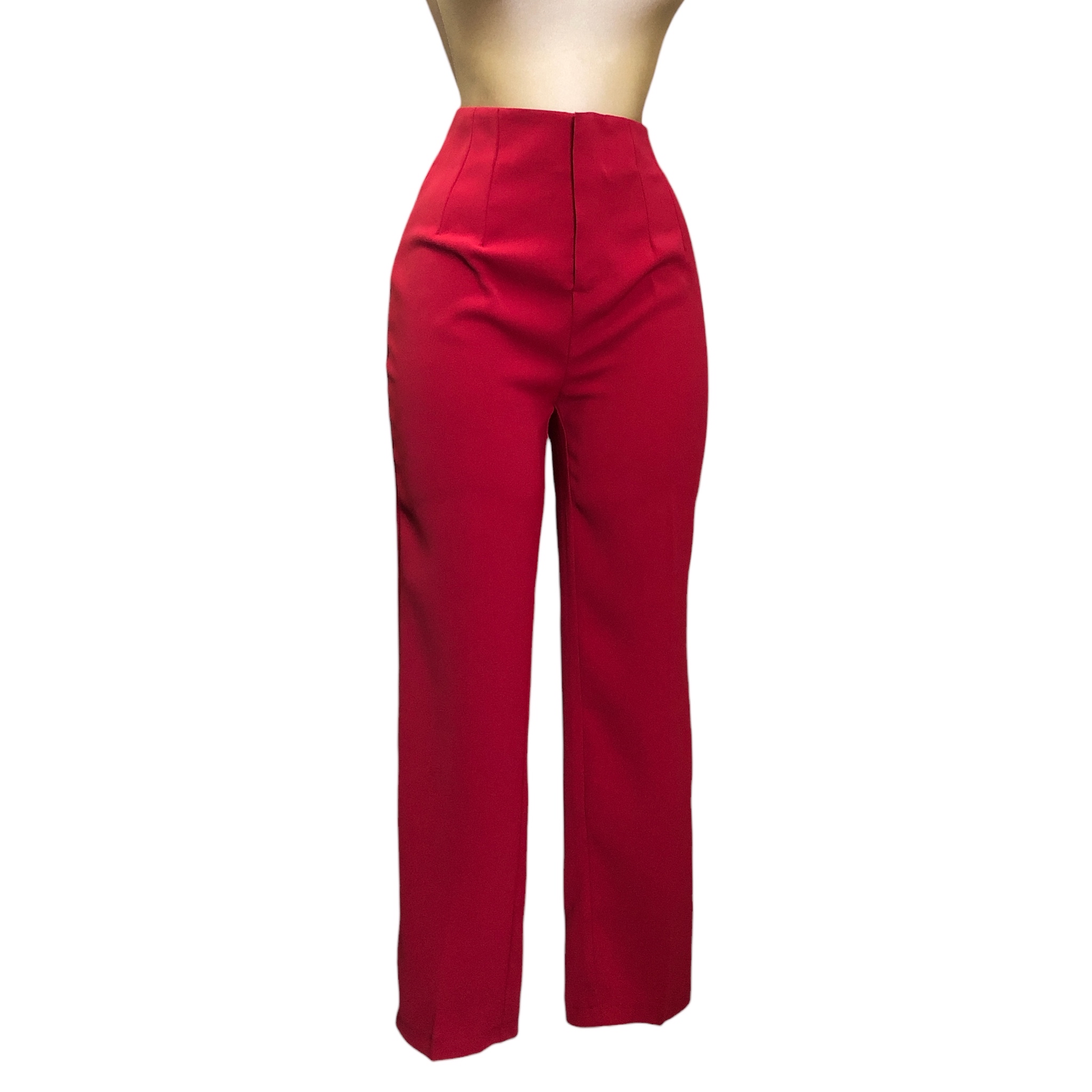 Foto 2 pulgar | Pantalón Alto de Pinzas Lc Rojo para Mujer