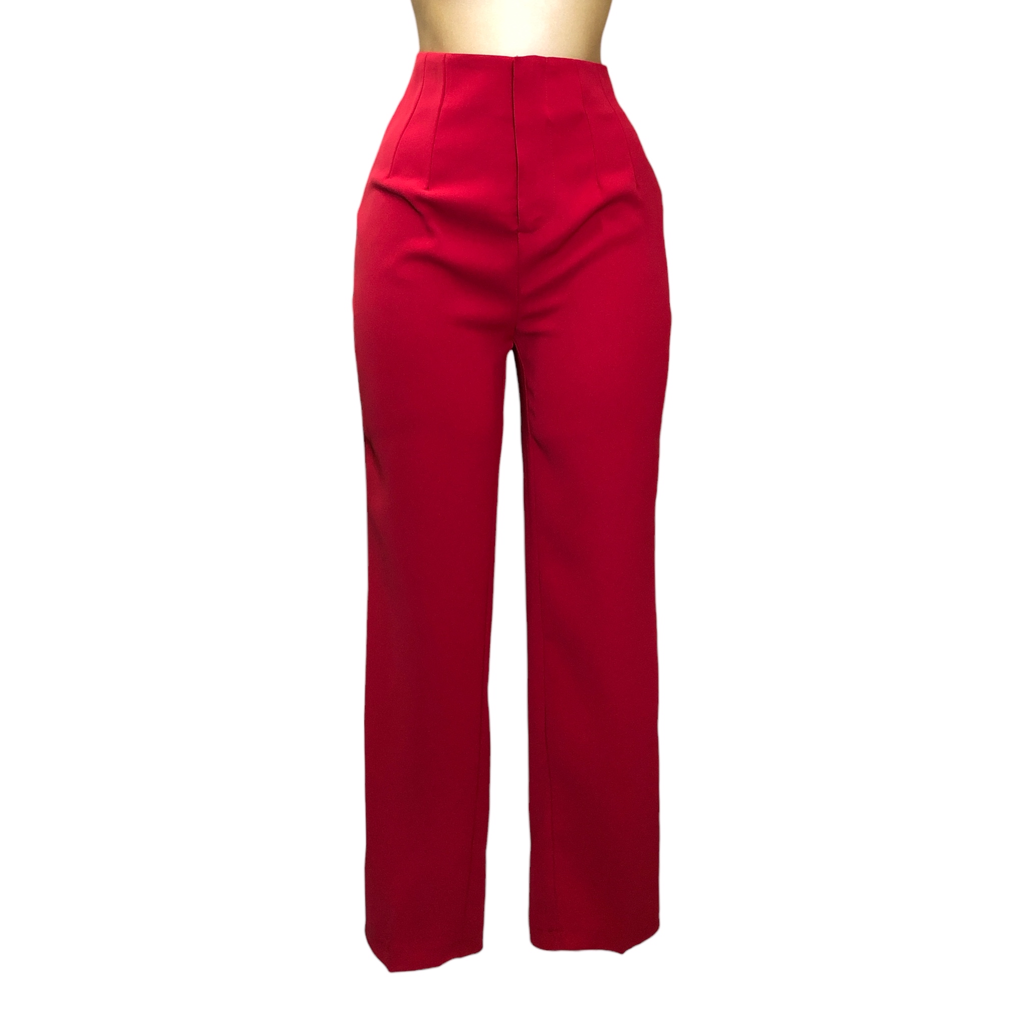 Foto 2 | Pantalón Alto de Pinzas Lc Rojo para Mujer