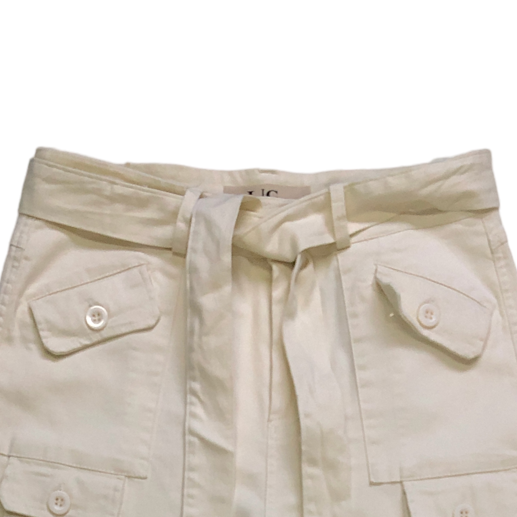 Foto 3 pulgar | Pantalón Cargo con Cinturón Lc Blanco para Mujer