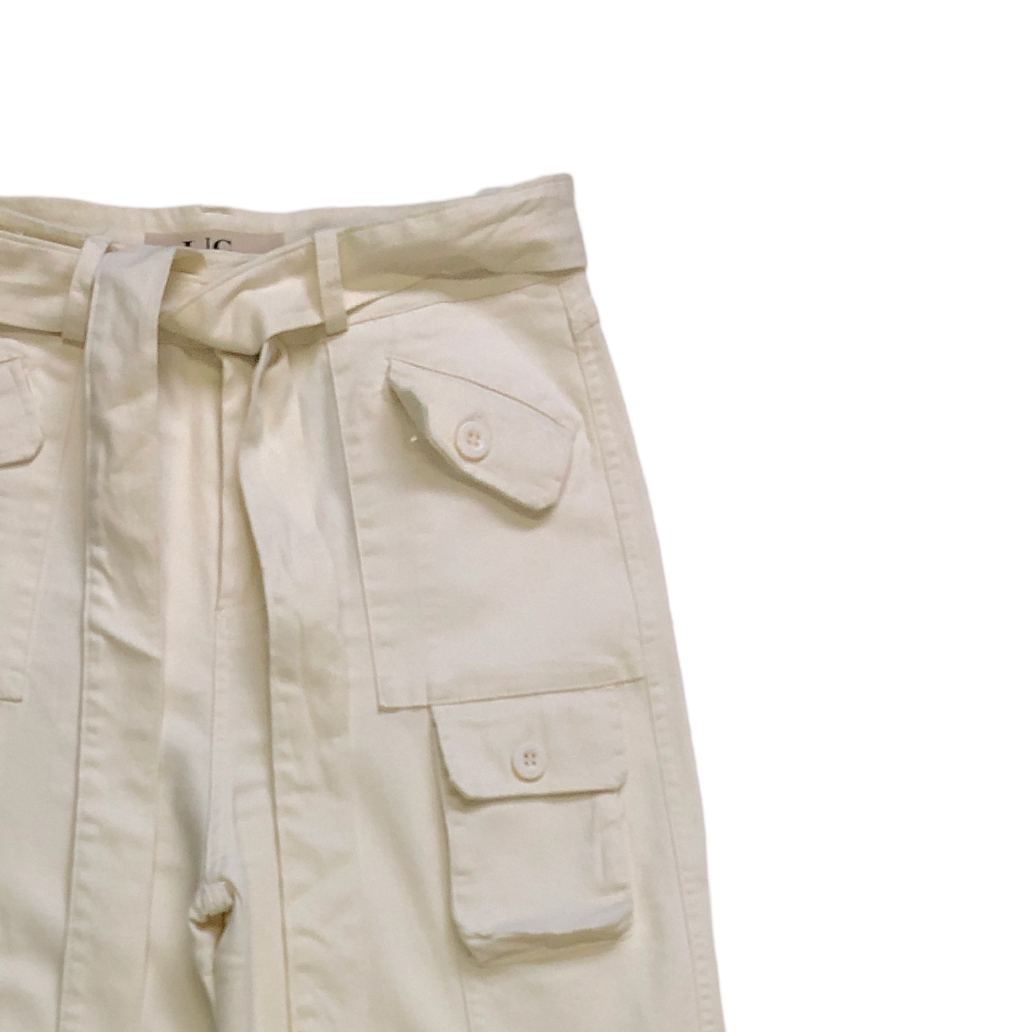Foto 4 pulgar | Pantalón Cargo con Cinturón Lc Blanco para Mujer