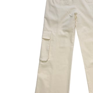 Foto 6 | Pantalón Cargo con Cinturón Lc Blanco para Mujer