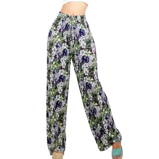Foto 1 | Pantalón de Pierna Ancha Multicolor con Cintura Elástica para Mujer