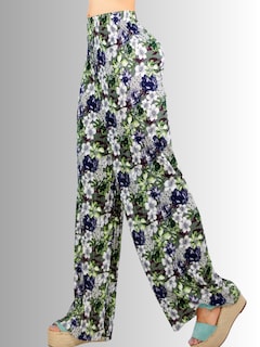 Foto 2 | Pantalón de Pierna Ancha Multicolor con Cintura Elástica para Mujer