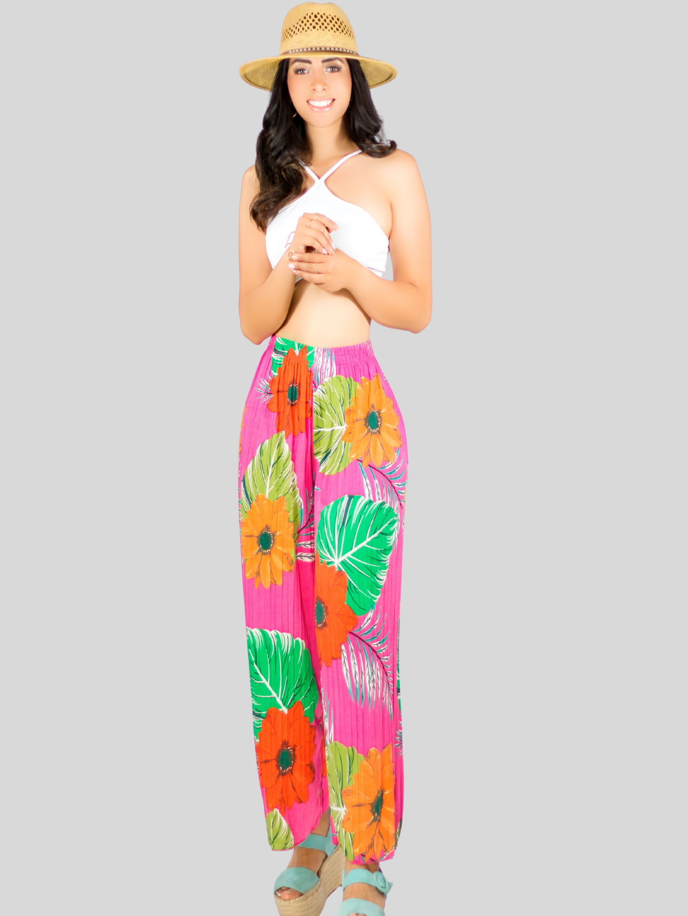 Foto 3 pulgar | Pantalones De Pierna Ancha Stretch Panta-1007 Con Diseñi Plisado